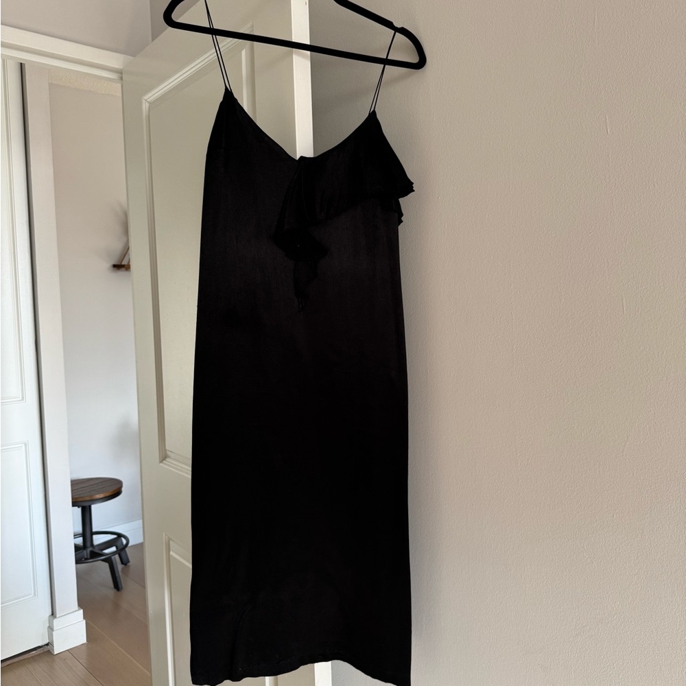 Zara black midi silky dress